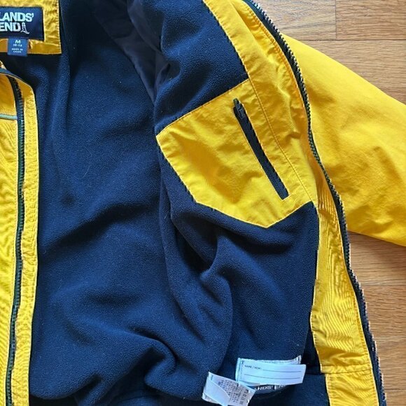 Boys Lands End Jacket Size M in Yellow/Navy - Picture 4 of 8